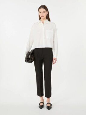 Weekend Max Mara Slim Cigarette Trouser – Black – Size 14, Stretch Wool Blend